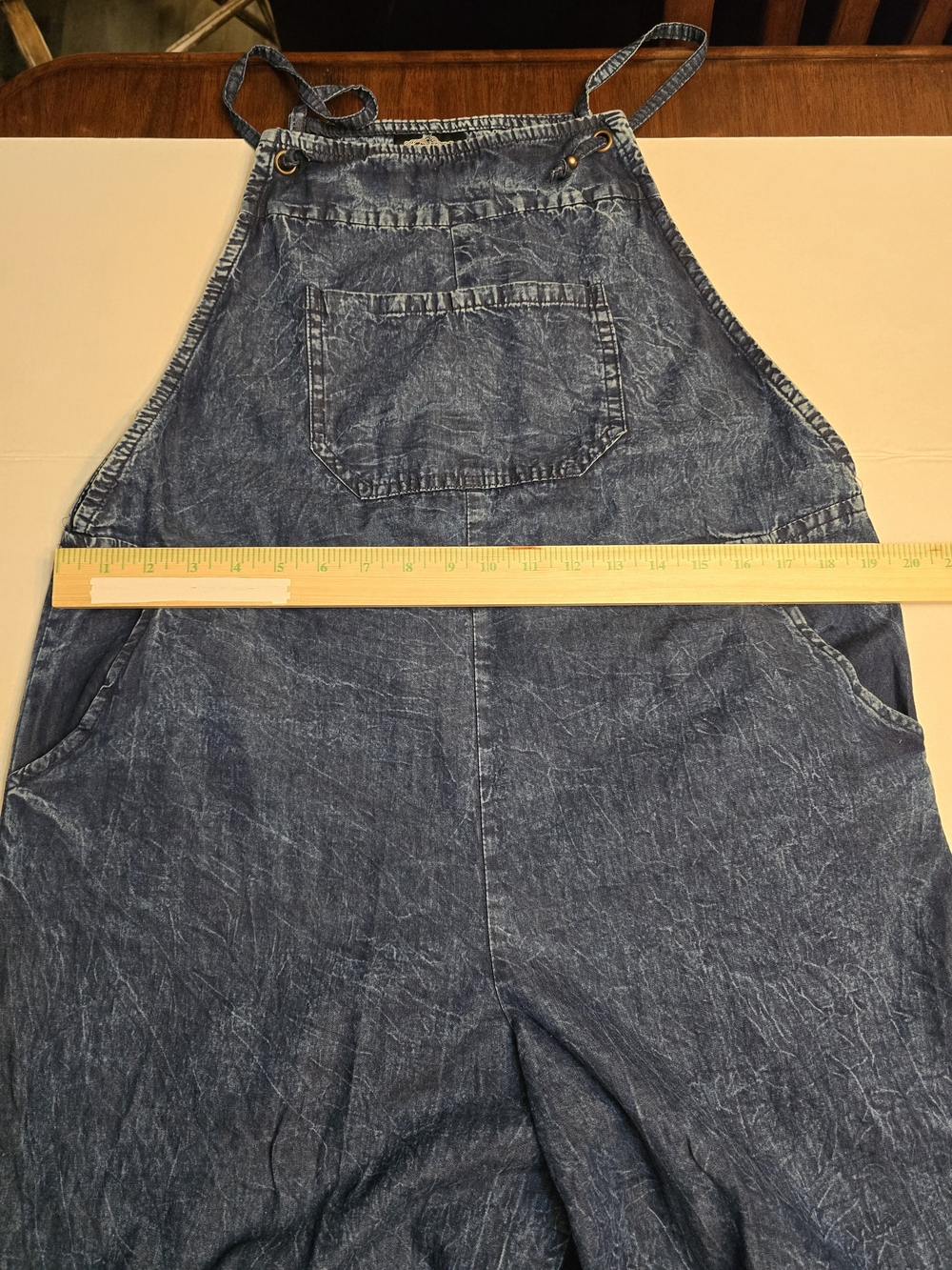 Angie Men's Washed Denim Relaxed Overalls - Blue